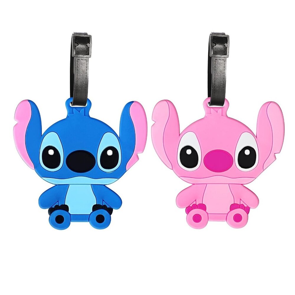 Stitch & Angel Silicone Luggage Tag Set 2 Pack Travel Bag ID Tags